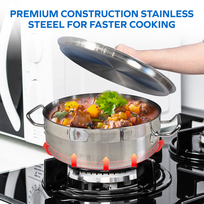 Pro-Kitchen - 32x12cm (9L) Brazing Pot & Lid - SS