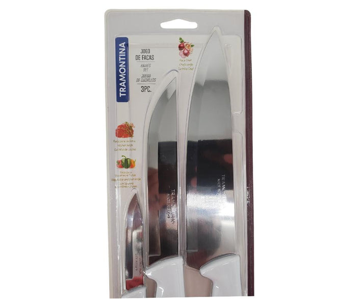 Tramontina - 3 PC Knife Set - White Handle
