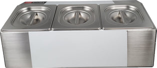 Pro-Kitchen - GN Pan Holder - Qty 3 x 1/6 Pan & Lid Pro-Kitchen - GN Pan Holder - Qty 3 x 1/6 Pan & Lid
