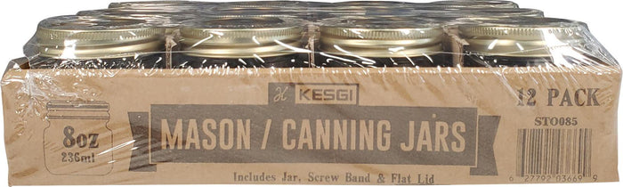 Mason / Canning Jar w/Lid - 8oz/236ml