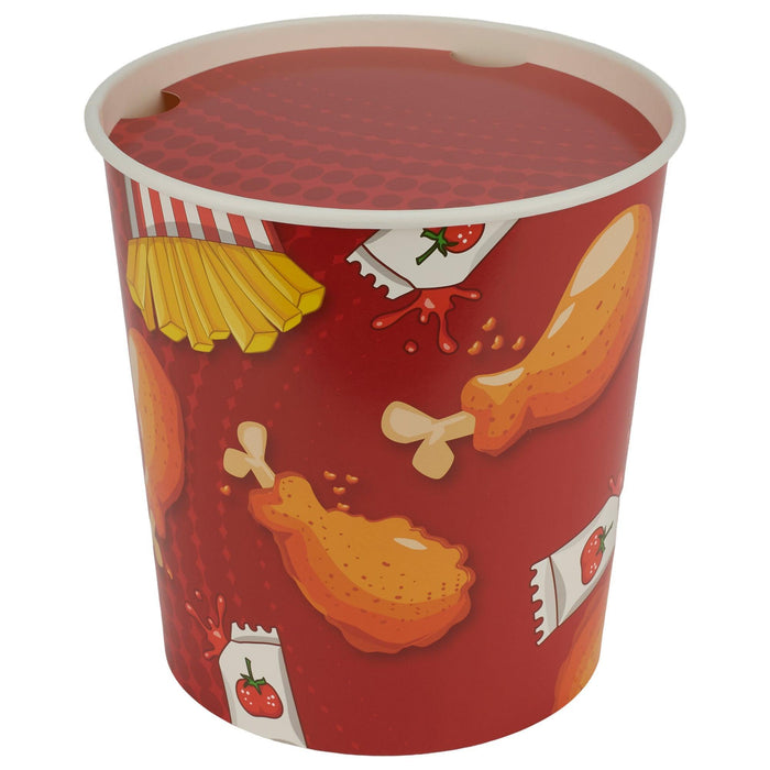 Eco-Craze - Chicken Round Paper Bucket with Lid - 130oz - Large