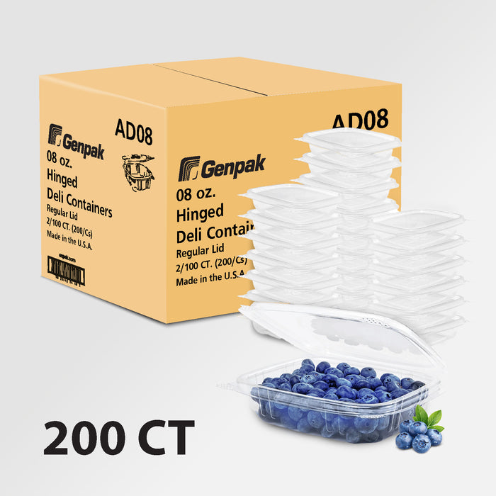Genpak - Hinged Deli Container - Clear - 8oz - AD08