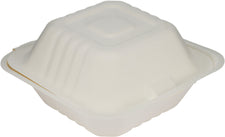 Eco-Craze - 6x6 Bagasse Clamshell Container Eco-Craze - 6x6 Bagasse Clamshell Container