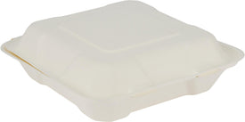 Eco-Craze - 8x8 Bagasse Clamshell Container Eco-Craze - 8x8 Bagasse Clamshell Container