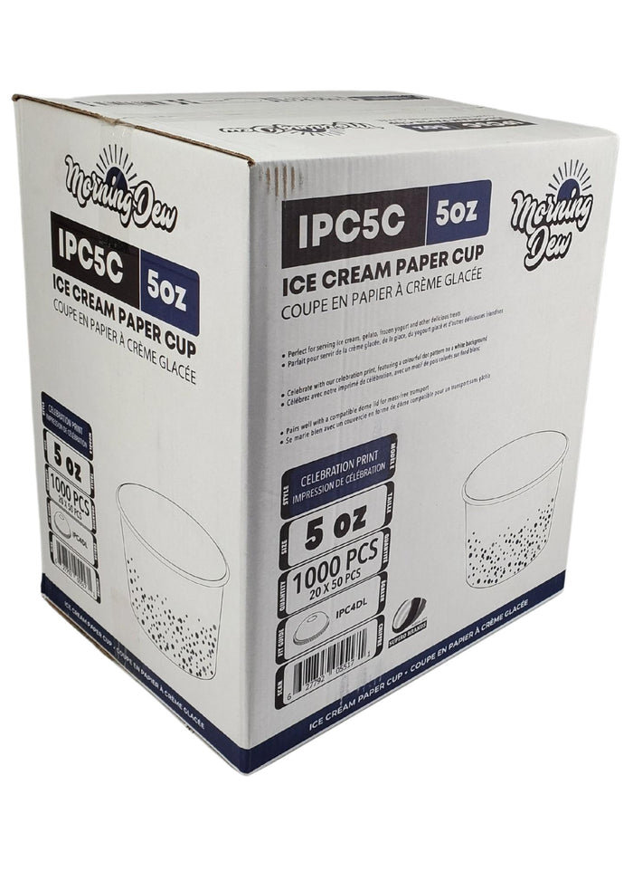 Morning Dew - 5oz Ice Cream Paper Cups - Celebration Print - IPC5C