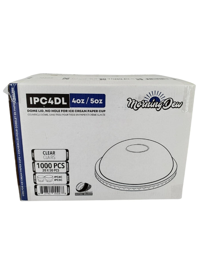 Morning Dew - Dome Lid for 4 / 5 oz Ice Cream Paper Cup - IPC4DL