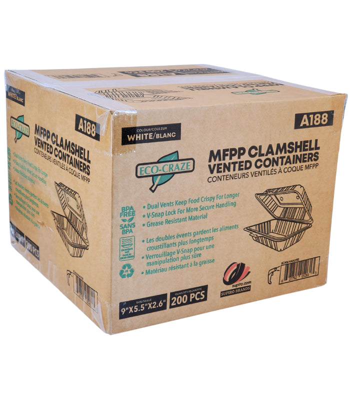 Eco-Craze - MFPP Clamshell Vented Cont. - 9