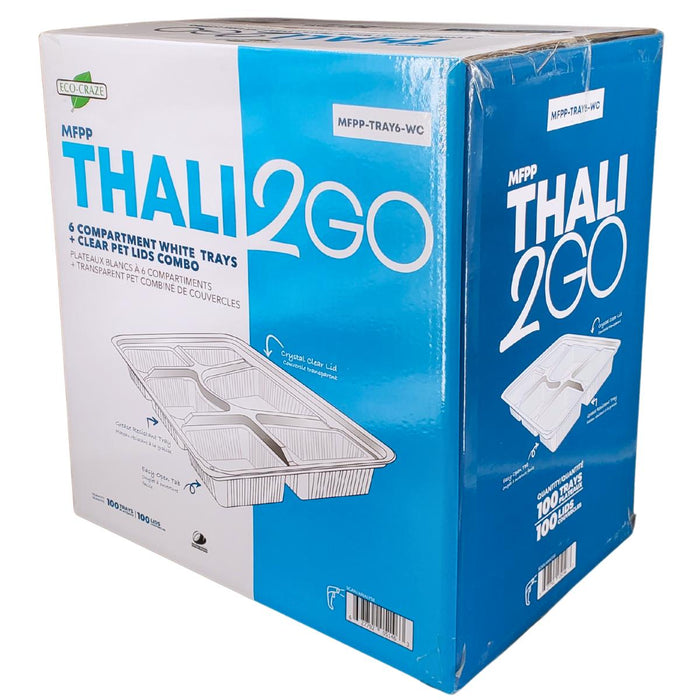 CLR - Eco-Craze - 6 Comp Thali - White - MFPP