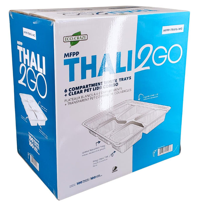 CLR - Eco-Craze - 6 Comp Thali - White - MFPP