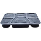 Value+ - 6 Comp Take-Out Thali with Lid - Black - PP Value+ - 6 Comp Take-Out Thali with Lid - Black - PP