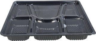 Vespa - 6 Comp Thali - White with Clear Lid - VEL-038/039 Vespa - 6 Comp Thali - White with Clear Lid - VEL-038/039