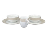 S&CO - Dinnerware Set - Taupe Band (16 PCS) S&CO - Dinnerware Set - Taupe Band (16 PCS)