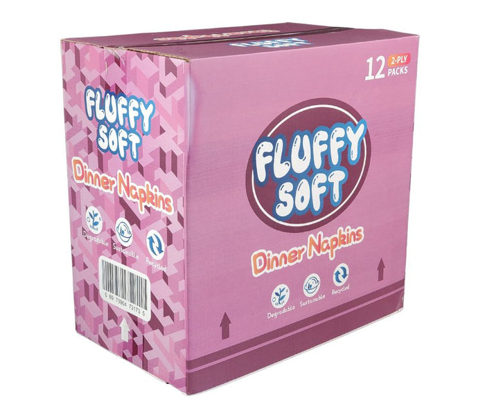 Fluffy Soft - Dinner Napkins - 2 ply - White