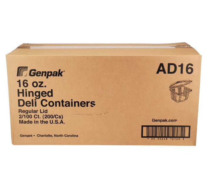 Genpak - Hinged Deli Container - Clear - 16oz - AD16