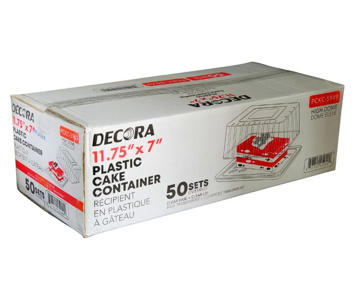 Decora - Plastic Cake Box Clear - Combo - 11.42''x7''