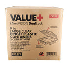 CLR - Value+ - Dual Lock - 9 in Large Clear Hinged Containers - 3 Comp - CV993 CLR - Value+ - Dual Lock - 9 in Large Clear Hinged Containers - 3 Comp - CV993
