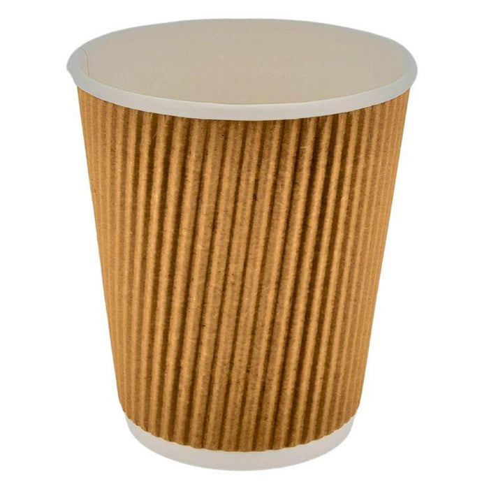 Morning Dew - 8 oz Tall Hot Paper Cup - Ripple - Kraft - RC-H8TK