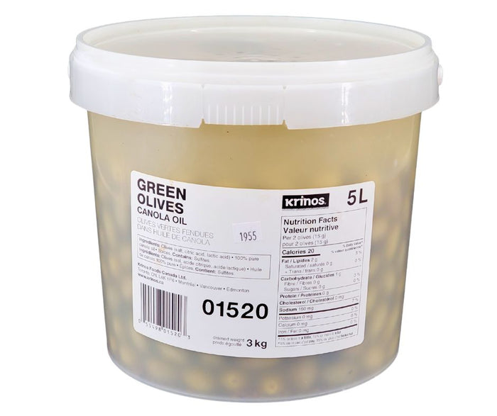 Green Cracked Olives In Canola Oil