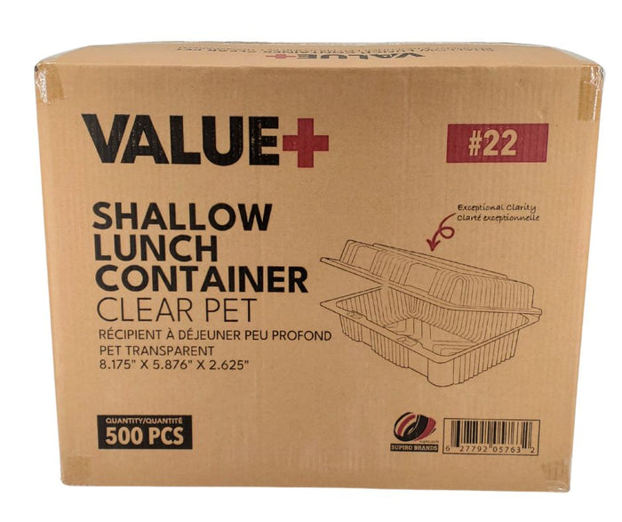 Value+ - Shallow Lunch Container - 8.175