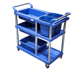 CLR - Multi Purpose Plastic Cart w/5 Bins - Blue - 771 CLR - Multi Purpose Plastic Cart w/5 Bins - Blue - 771