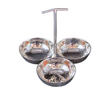 Chutney Serving Tray SS - 3 Comp - Shallow Chutney Serving Tray SS - 3 Comp - Shallow