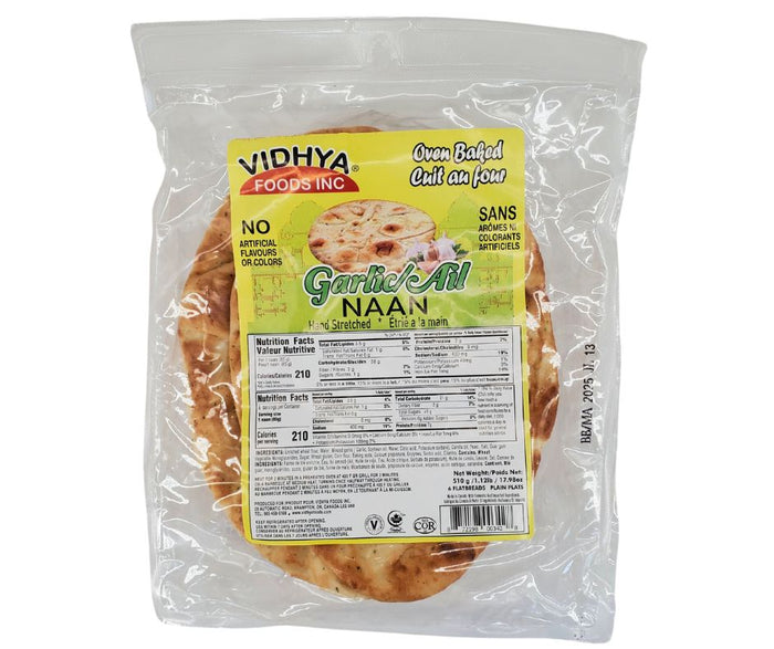 Vidhya - Naan - Garlic - Hand Stretched