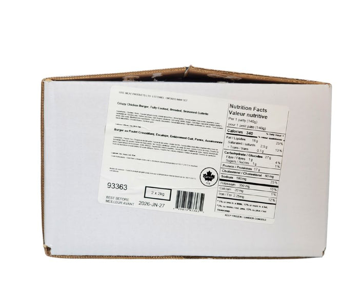 Golden Maple - Crispy Chicken Burgers - Frozen