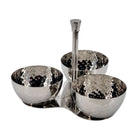 Chutney Serving Tray SS - 3 Comp - Deep Chutney Serving Tray SS - 3 Comp - Deep