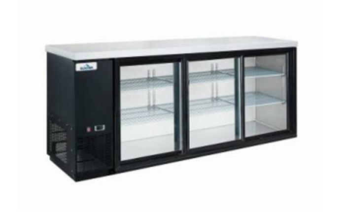 Glacier - Back Bar Cooler Glass Sliding 3 Door 73*24*36 -GBB-73GSD