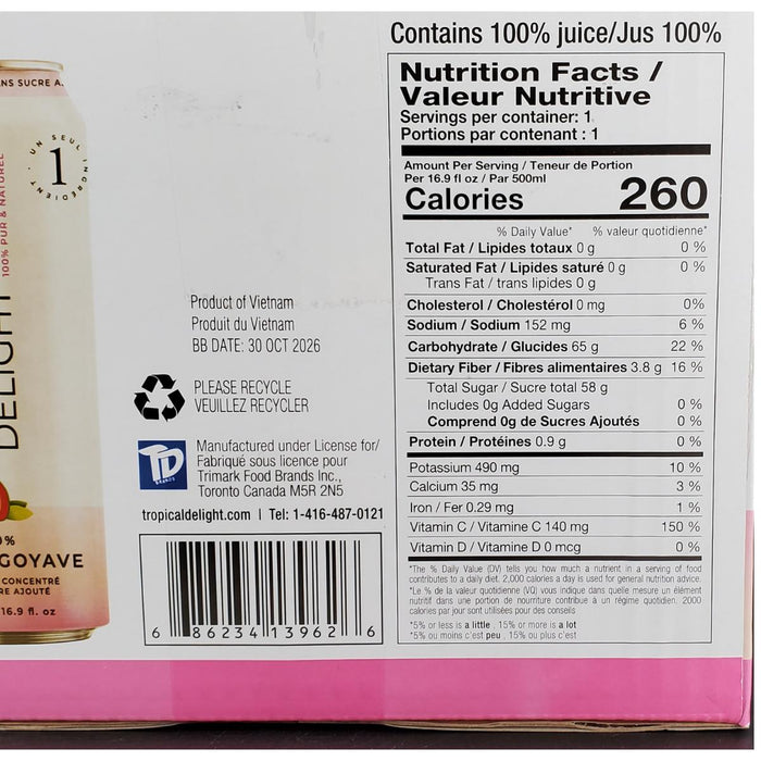 Tropical Delight - Juice - Guava - Cans