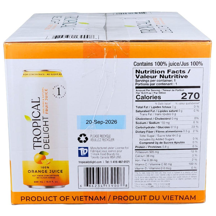 Tropical Delight - Juice - Orange - Cans