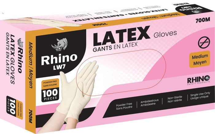 Rhino - Latex Gloves - Powder Free - Small - S700