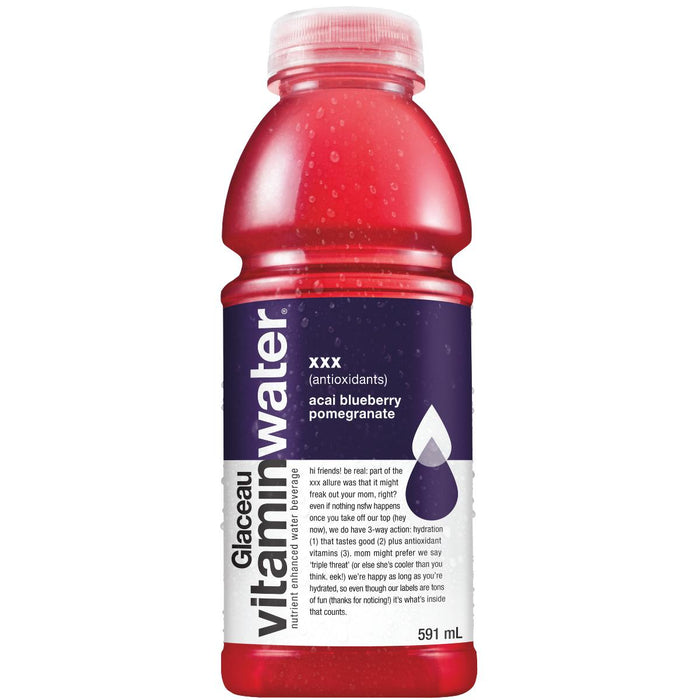 Glaceau - Vitamin Water - Mineral Water - Acai-Blueberry Bottles