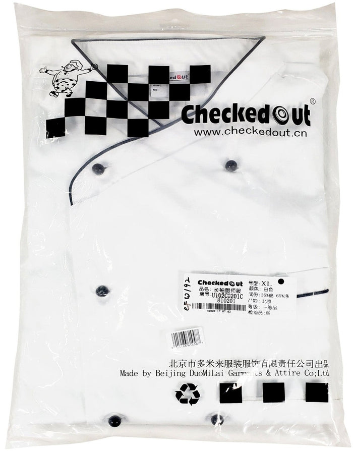 Chef Coat - White Contrast - Black Edge - S - 4549