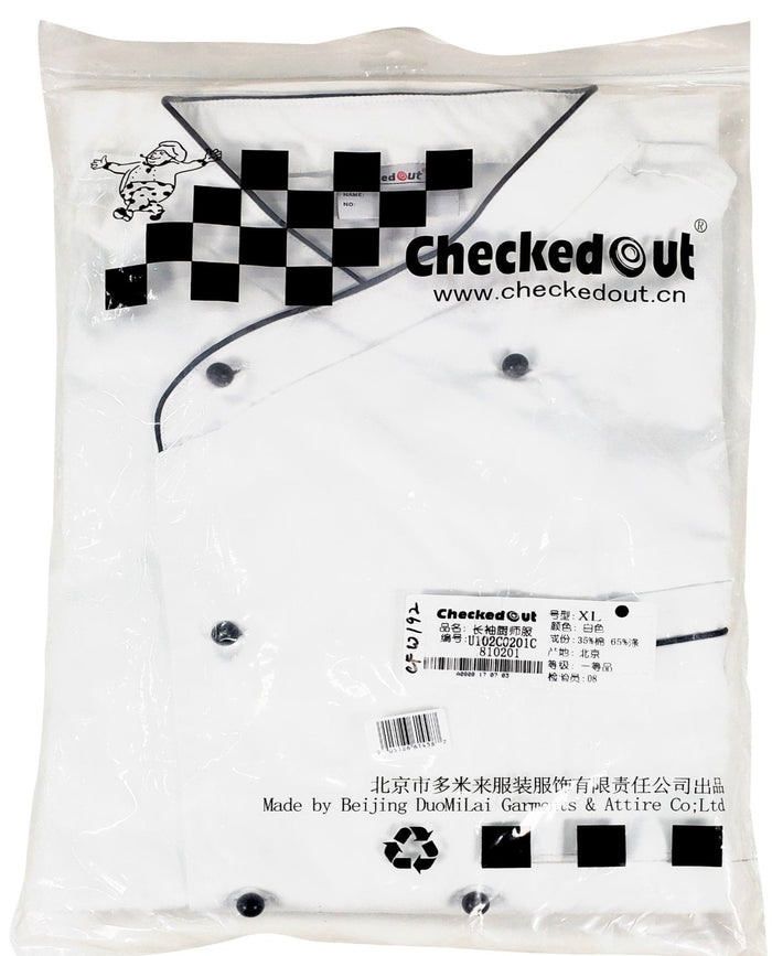 Chef Coat - White Contrast - Black Edge - XXL - 4594