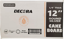 Decora - Cake Board - Round - Silver - 12x1/4 Decora - Cake Board - Round - Silver - 12x1/4