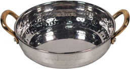 Fry Pan SS Hammered 450Ml No.3 With 2 Gold Handles, 15cm Fry Pan SS Hammered 450Ml No.3 With 2 Gold Handles, 15cm