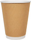 Morning Dew - 12 oz Tall Hot Paper Cup - Ripple - Kraft - RC-H12TK Morning Dew - 12 oz Tall Hot Paper Cup - Ripple - Kraft - RC-H12TK