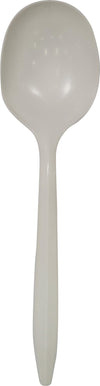 Value+ - Plastic Soup Spoons - White - Bulk - B1004