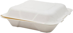 Eco-Craze - 8x8 Bagasse Clamshell Container Eco-Craze - 8x8 Bagasse Clamshell Container