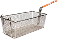 Fryer Basket Orange PVC Handle 17 x 8-1/4 x 6 Fryer Basket Orange PVC Handle 17 x 8-1/4 x 6