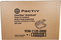 Pactiv - Medium Hinged Plastic Container - YC18-1120 Pactiv - Medium Hinged Plastic Container - YC18-1120