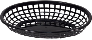 CLR - Plastic Food Basket - Oval - Black/Brown/Red - AB-6 CLR - Plastic Food Basket - Oval - Black/Brown/Red - AB-6