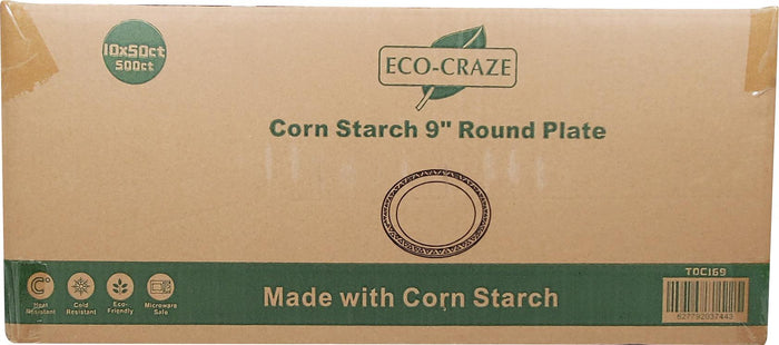 Eco-Craze - Corn Starch 9 Inch Round Plate