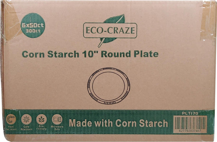 Eco-Craze - Corn Starch 10 Inch Round Plate