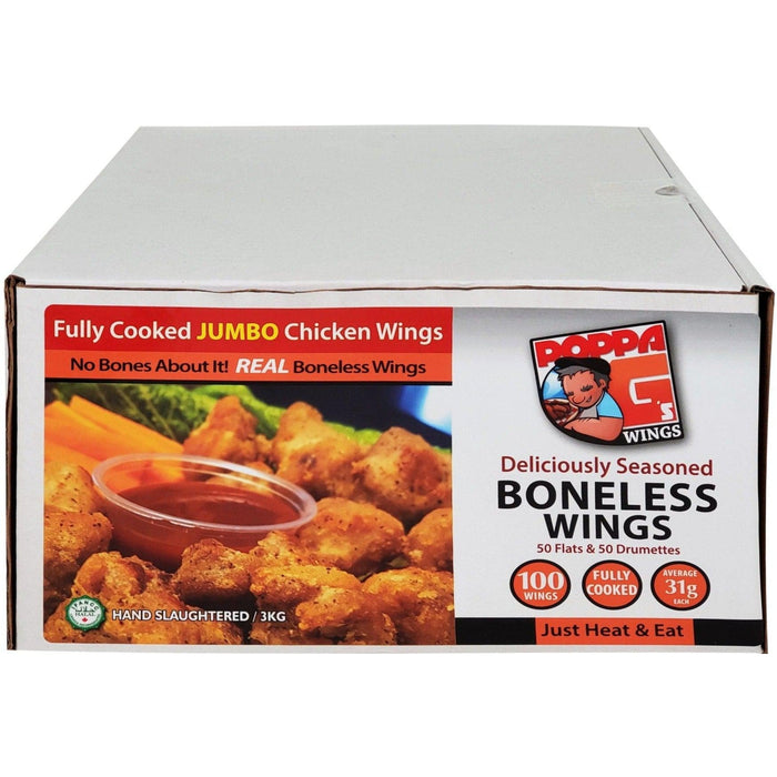 CLR - Poppa G's - Real Boneless Halal Chicken Wings - 100 Wings