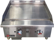 Pro-Kitchen - Thermostat Griddle 2 Burners SS 60000 BTU 24 Pro-Kitchen - Thermostat Griddle 2 Burners SS 60000 BTU 24