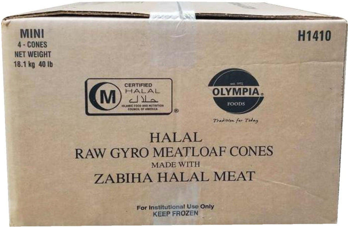 Olympia - Raw Gyro Meatloaf Cones - Halal