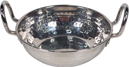 Karahi SS Hammered 350Ml S/W No.1 With SS Wire Handle Rivetted, 13cm Karahi SS Hammered 350Ml S/W No.1 With SS Wire Handle Rivetted, 13cm