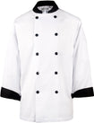 Spirito - Chef Jacket W/ Black Trim XS-XL - White/Black - CI12139 Spirito - Chef Jacket W/ Black Trim XS-XL - White/Black - CI12139
